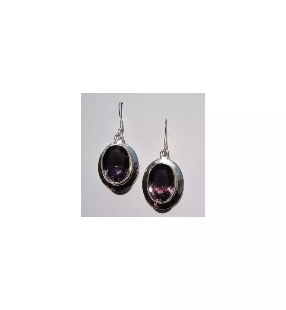boucles d'oreilles argent et améthyste boucles d'oreilles argent et améthyste