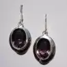 boucles d'oreilles argent et améthyste