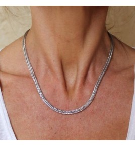 chaine argent femme grosse maille