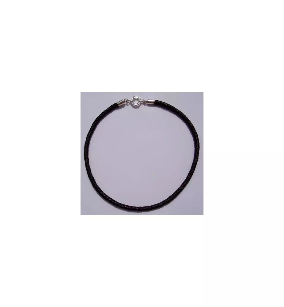 Cordon cuir et argent CO3 Cordon cuir et argent CO3