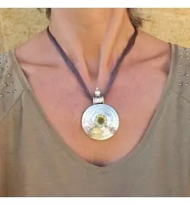 Pendentif argent et quartz lemon