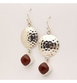 Boucles d'oreilles argent et cornaline
