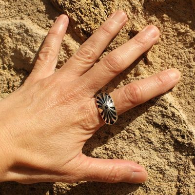 bague argent onyx homme