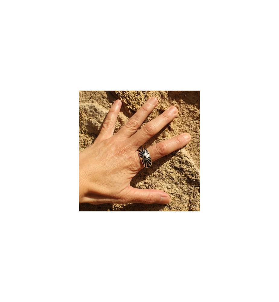 bague argent onyx homme