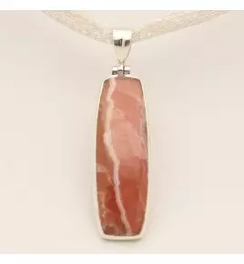Pendentif argent et rhodochrosite