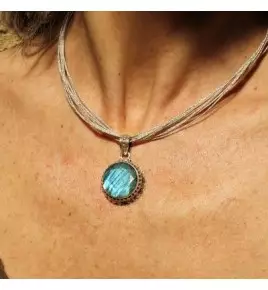 pendentif argent 925 et labradorite