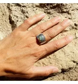bague argent pierre labradorite
