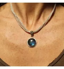 Pendentif argent et labradorite