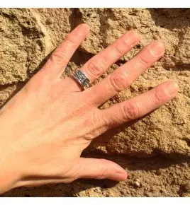 bague argent pierre labradorite