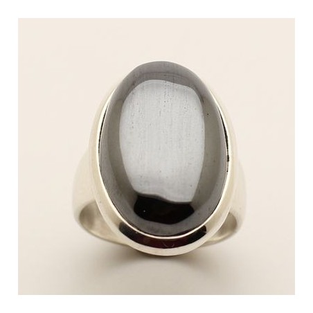 Bague Argent Et Hématite T55 - Occasion Comme Neuve, Pierre Argentée