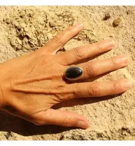 Bague argent et hématite