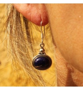 boucles d'oreilles argent et lapis lazuli
