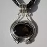 Pendentif argent et quartz fume