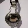 Pendentif argent et quartz fume