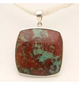 Pendentif argent et chrysocolle cuprite