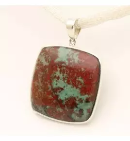 Pendentif argent et chrysocolle cuprite