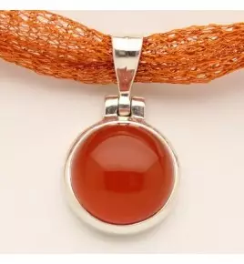 Pendentif argent et cornaline
