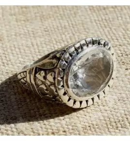 bague argent et cristal de roche