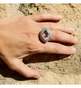 bague argent et cristal de roche