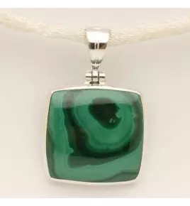 Pendentif argent et malachite