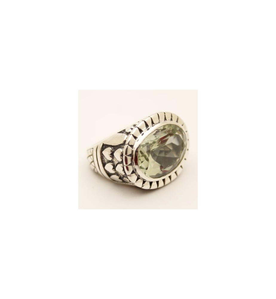 Bague argent et prasiolite Bague argent et prasiolite