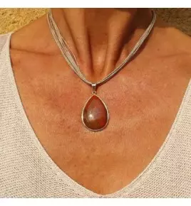 Pendentif argent et chrysocolle cuprite