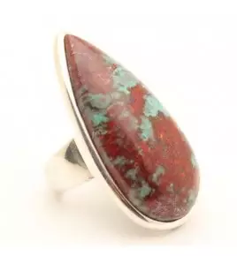 Bague argent et chrysocolle