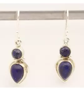 boucles d'oreilles argent et lapis lazuli
