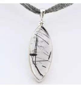 Pendentif argent et quartz tourmaline