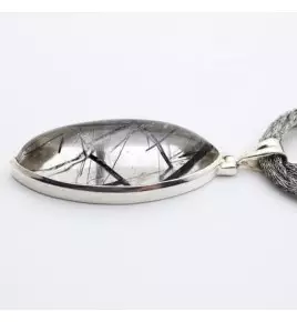 Pendentif argent et quartz tourmaline