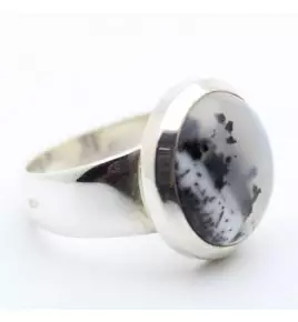Bague argent et agate dendritique