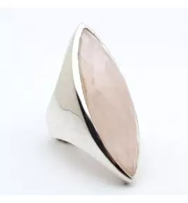 Bague argent et quartz rose