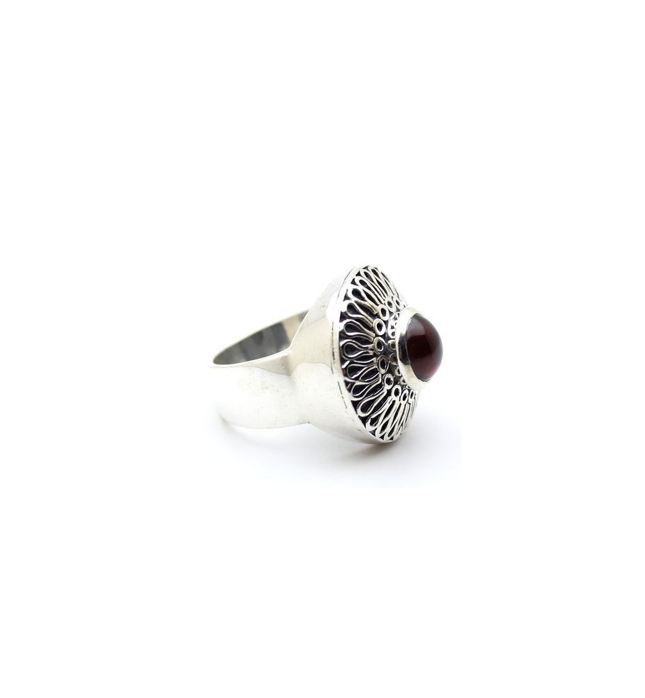 Bague argent et grenat T 57,5 - R874 Bague argent et grenat T 57,5 - R874