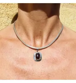 Pendentif argent et grenat