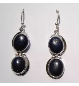 boucles d'oreilles argent 925 et lapis lazuli