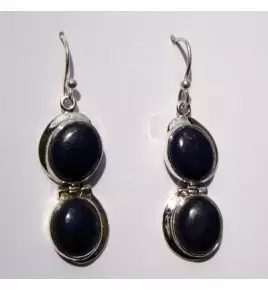 boucles d'oreilles argent 925 et lapis lazuli