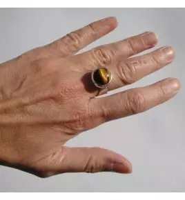 Bague argent oeil de tigre