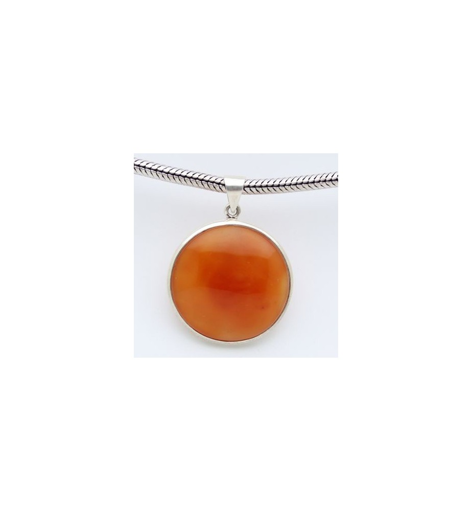 Pendentif argent et cornaline Pendentif argent et cornaline