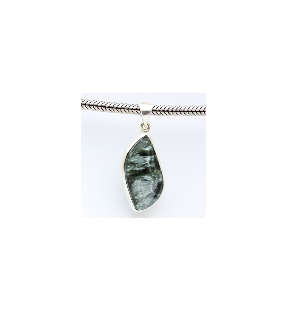 Pendentif argent et séraphinite Pendentif argent et séraphinite