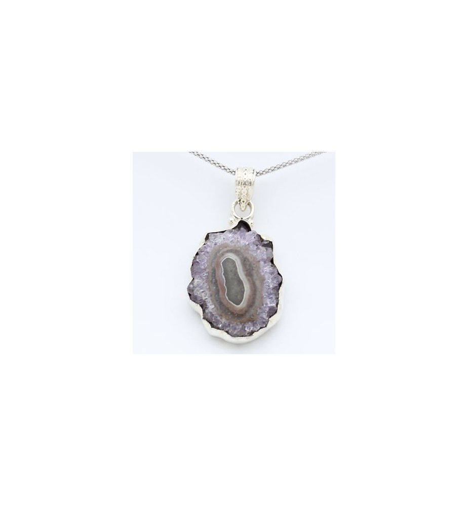 Pendentif argent 925 et améthyste stalactite Pendentif argent 925 et améthyste stalactite