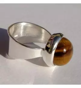 Bague argent oeil de tigre