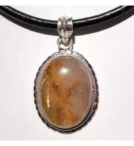 pendentif argent 925 et quartz rutile