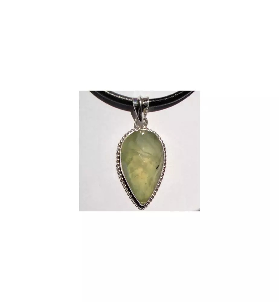 pendentif argent 925 et prehnite pendentif argent 925 et prehnite