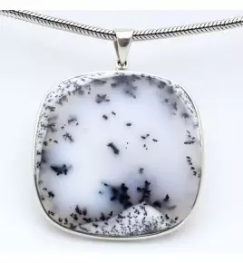 pendentif argent et agate dendritique