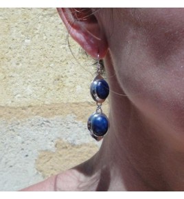 boucles d'oreilles argent 925 et lapis lazuli