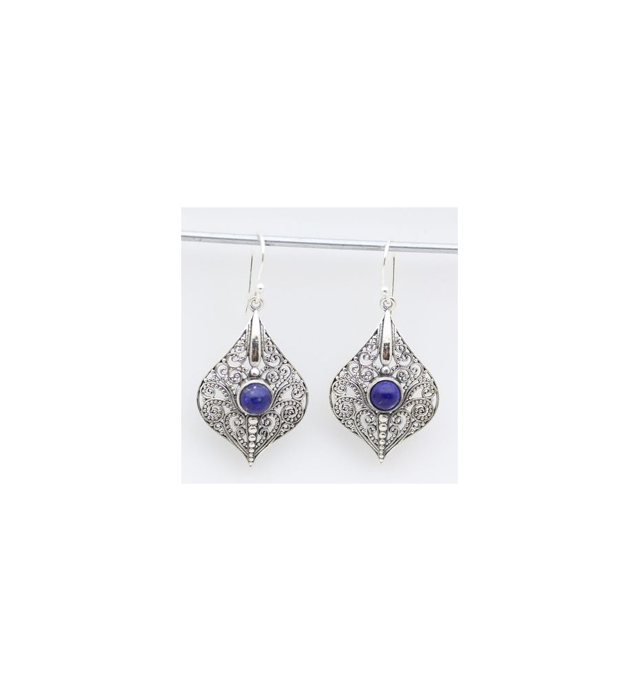 boucles d'oreilles argent 925 et lapis lazuli boucles d'oreilles argent 925 et lapis lazuli