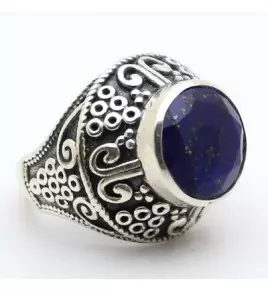 bague argent 925 et lapis lazuli