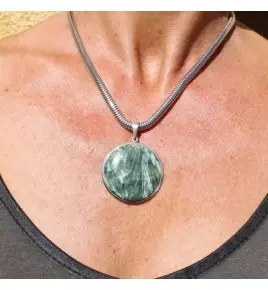 pendentif argent 925 et seraphinite