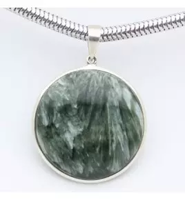 pendentif argent 925 et seraphinite