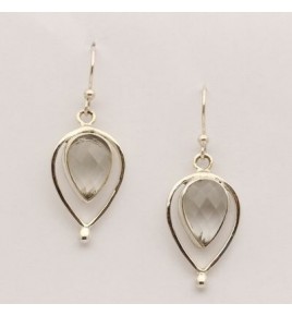 boucles d'oreilles argent et cristal de roche